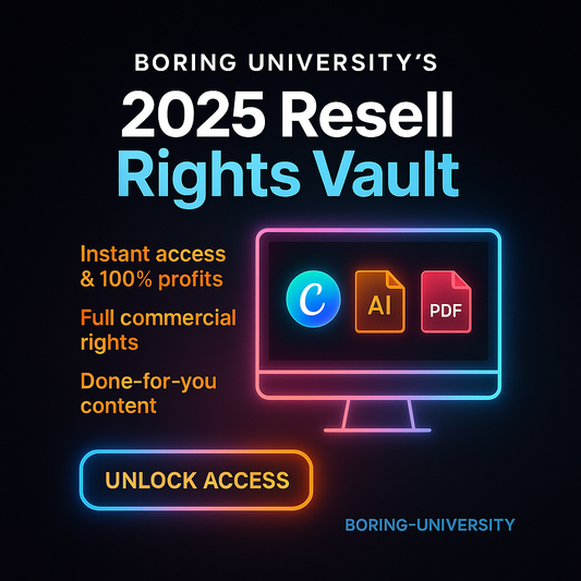 Boring University’s 2025 Resell Rights Vault